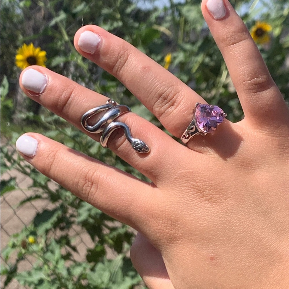Pink heart ring